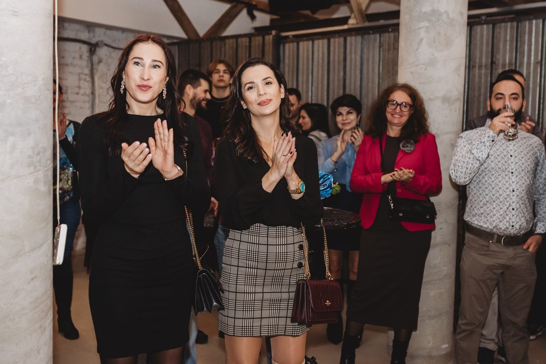 Women from the Bulgarian blockchain and non-profit community applaud during the Bithope Foundation 10-year anniversary in Sofia.